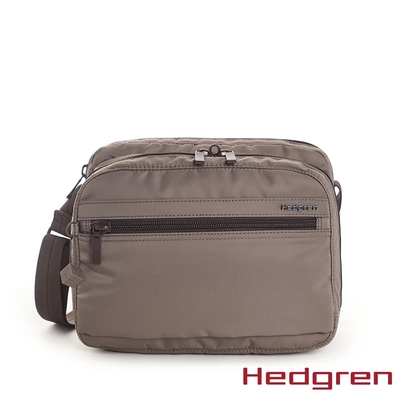 Hedgren INNER CITY系列 RFID防盜 多隔層 側背包 灰棕色