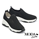 休閒鞋 MODA Luxury 簡約率性飛織拼接牛皮厚底休閒鞋－黑 product thumbnail 1