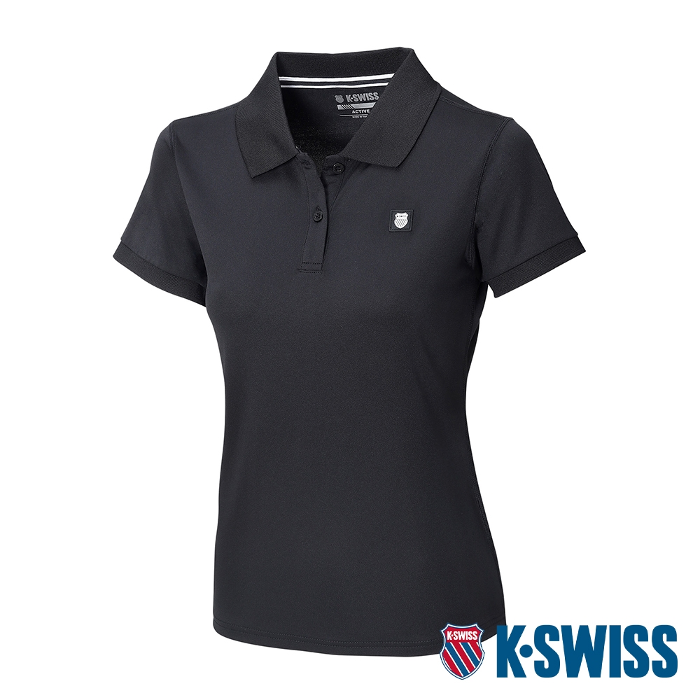 K-SWISS Active Solid Polo涼感排汗POLO衫-女-黑