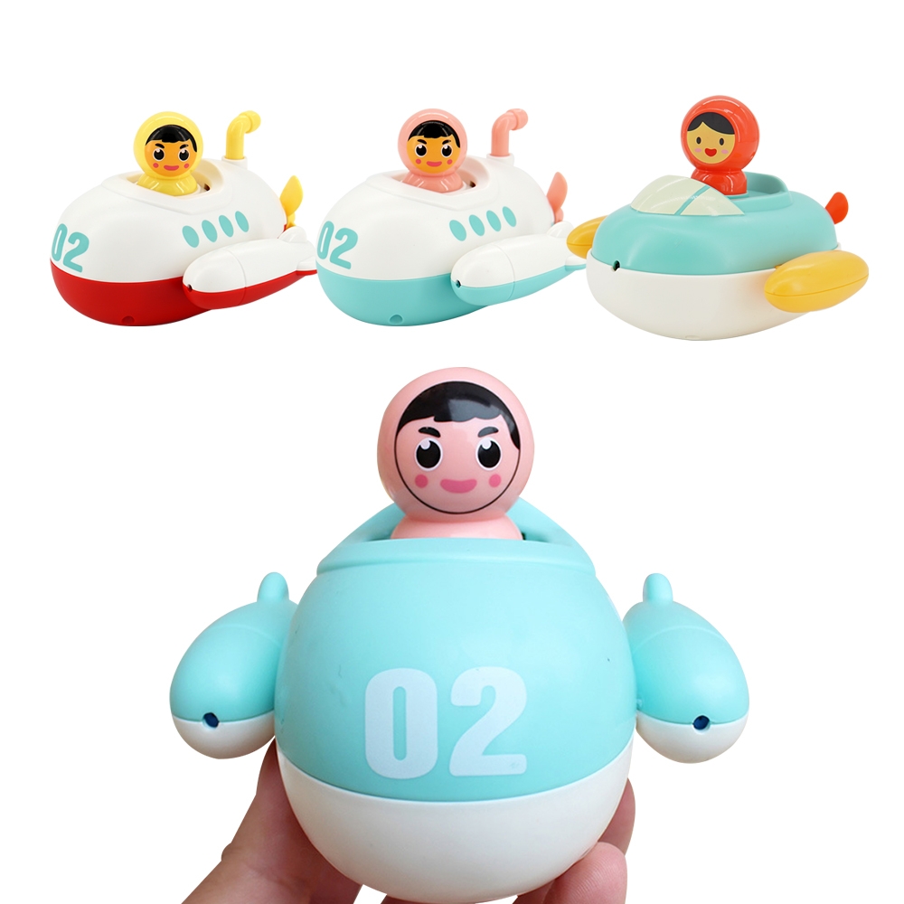 colorland 兒童洗澡戲水玩具 寶寶浴室漂浮潛水艇發條噴水玩具