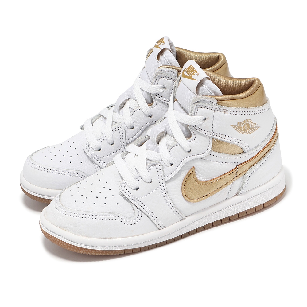 Nike Air Jordan 1 High OG TD 童鞋 白 金 學步鞋 小童 親子鞋 喬丹  FD2598-107