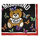 MOSCHINO 彩色蝴蝶泰迪熊印花方形絲巾(黑底 90*90) product thumbnail 1