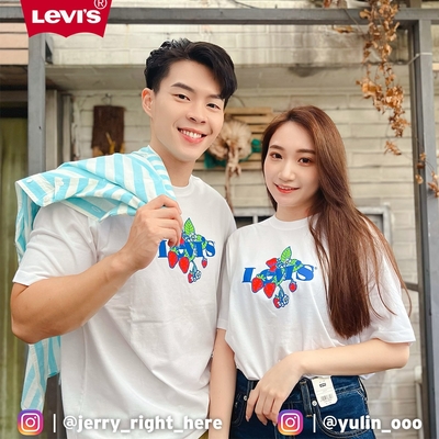 Levis 男女同款 短袖T恤 翻玩夏日LogoT 草莓Logo 寬鬆休閒版型