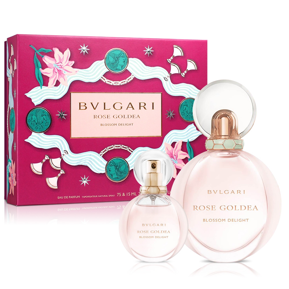 BVLGARI 寶格麗 歡沁玫香女性淡香精禮盒(淡香精75ml+淡香精15ml)-贈紙袋