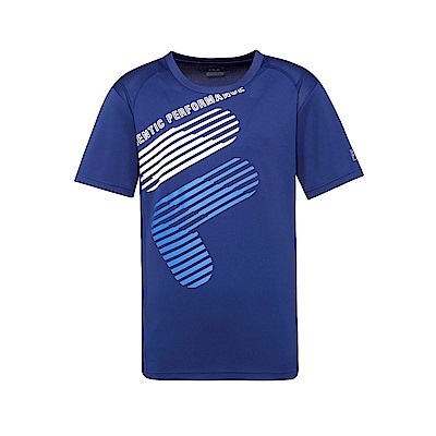 FILA 男款抗UV吸濕排汗T恤-藍紫 1TET-1304-DB