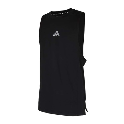 ADIDAS 男運動背心-HEAT.RDY 涼感 吸濕排汗 背心 愛迪達 IS3708 黑銀