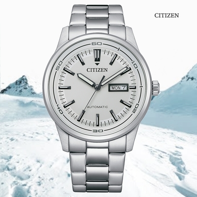 CITIZEN 星辰 Mechanical 日系復古 自動上鍊機械錶-白面 鋼帶42mm(NH8400-87A)