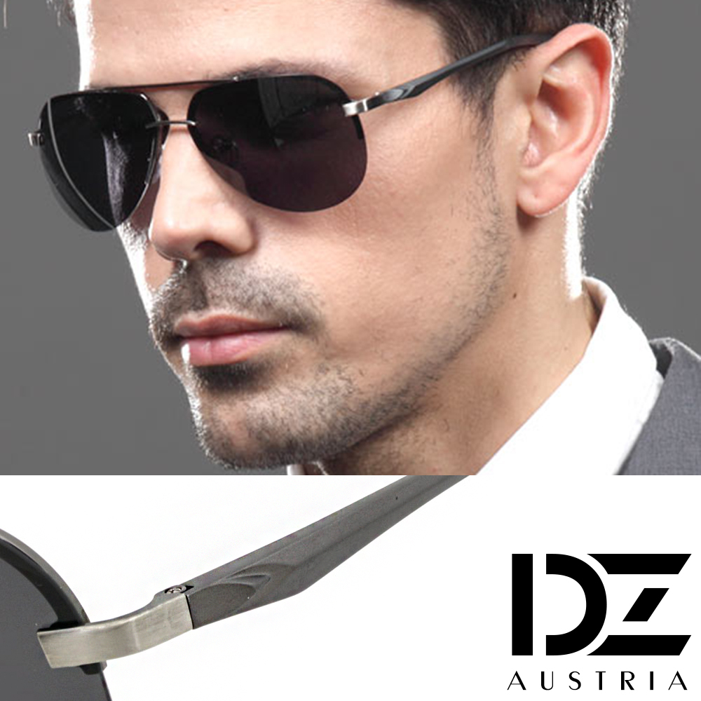 DZ 歐紳型潮 抗UV 偏光太陽眼鏡墨鏡(槍框灰片)