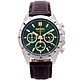 SEIKO 日本國內販售款三眼計時皮革錶帶手錶(SBTR017)-綠面X咖啡色/40mm product thumbnail 1
