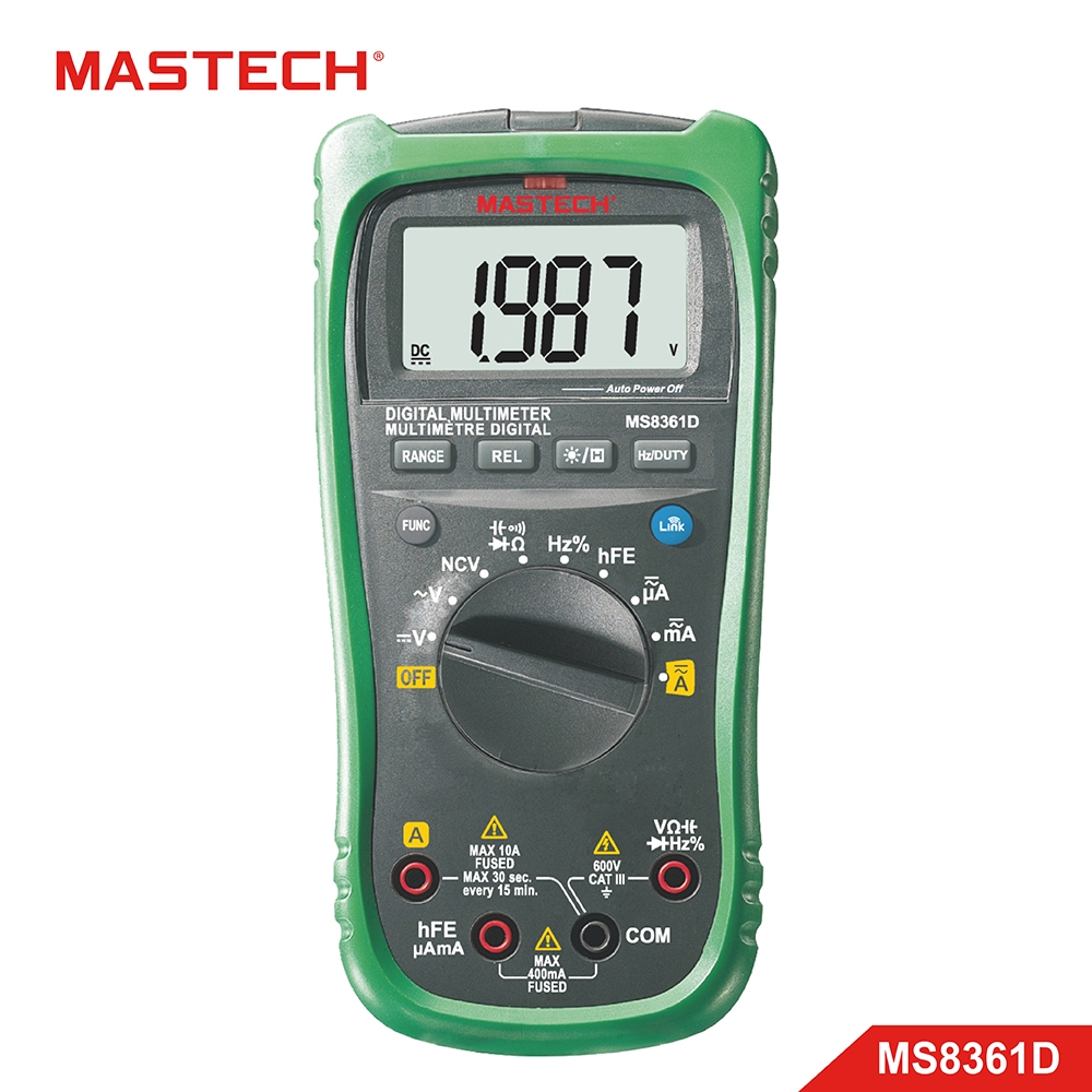 MASTECH 邁世 MS8361D 數字萬用表 NCV hFE 二極體OCV3.2V 相對測量 無線APP