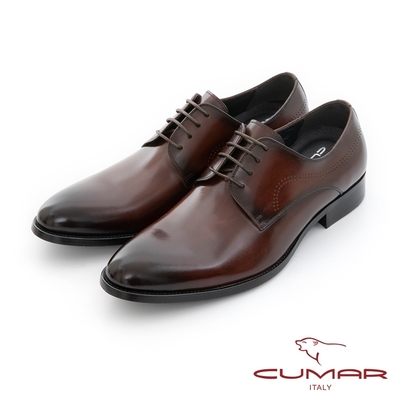 【CUMAR】專利氣墊 抗震分壓真皮氣墊紳士鞋-咖啡