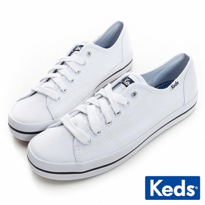 Keds 中性基本綁帶休閒鞋-白色