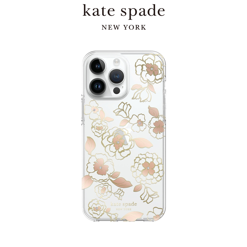 【kate spade】iPhone 14 Pro 精品手機殼 金色年華