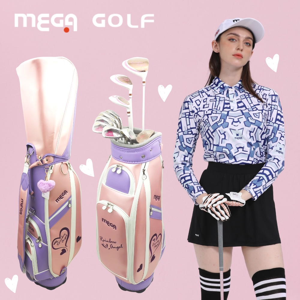【MEGA GOLF】Rainbow Angel 愛心鑽石珠光 女用 球桿袋 贈溫暖愛心毛球吊飾-F8621 戀愛粉鑽 球袋 高爾夫球袋 product image 1