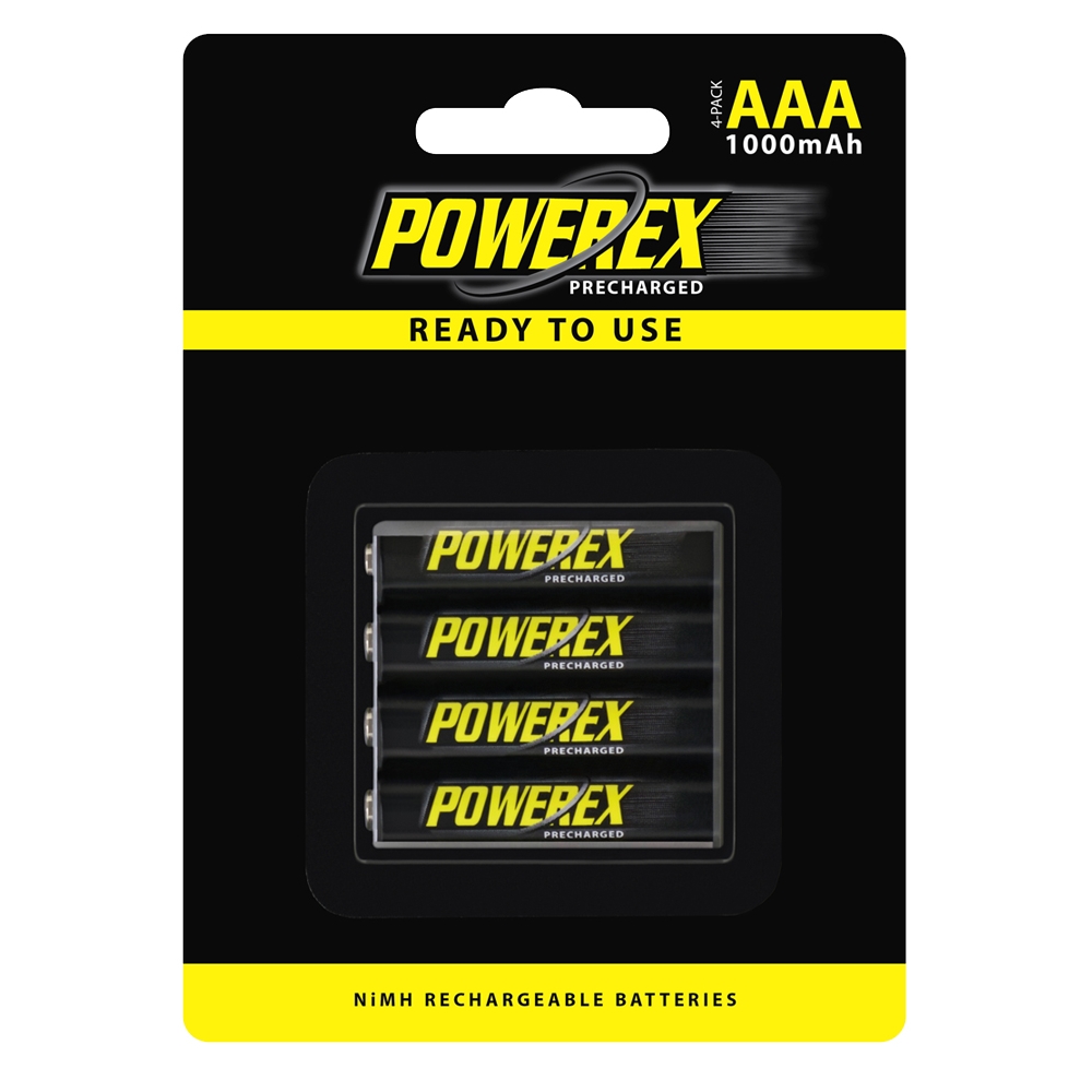 POWEREX 低自放電4號充電池1000mAh(4顆/卡)