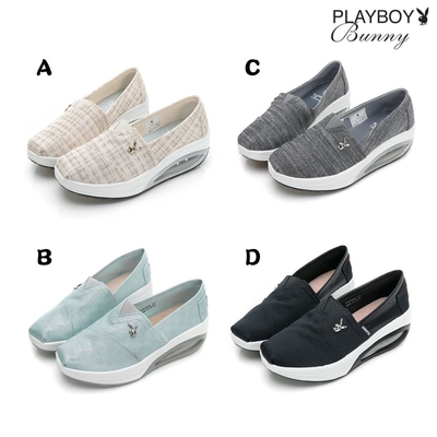 PLAYBOY 舒適抗震厚底氣墊鞋-4款