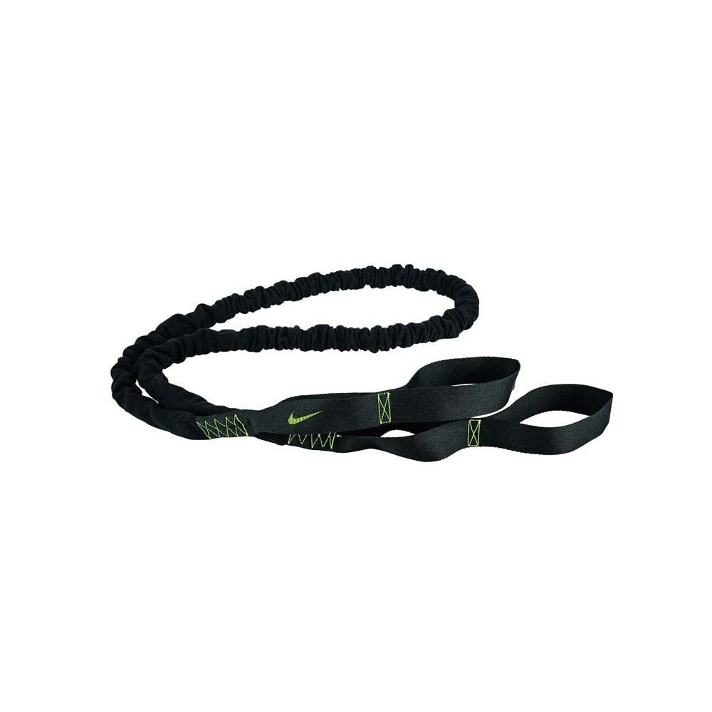 NIKE 抗阻彈力繩 20LBS-瑜珈繩 健身阻力帶 拉力帶 訓練帶 N0000009023OS 黑綠