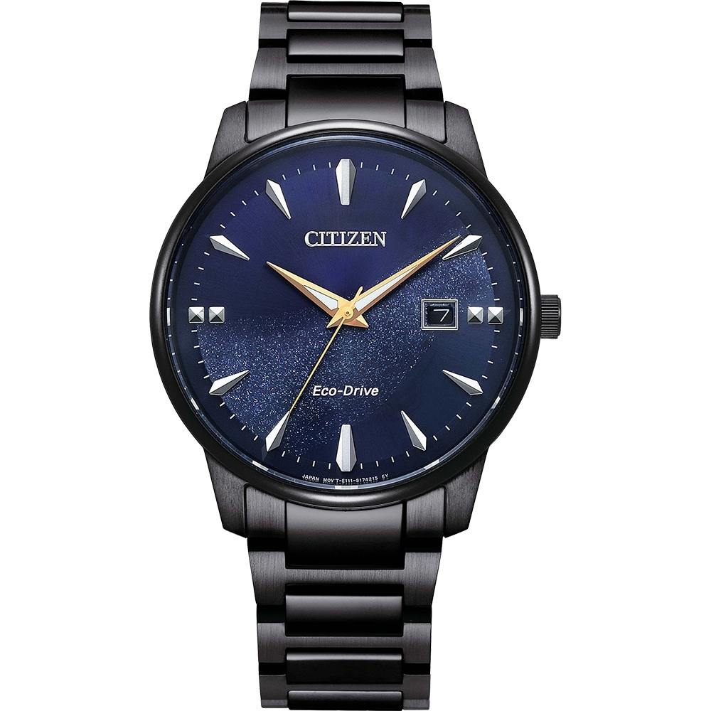 CITIZEN 星辰 PAIR系列光動能系列不鏽鋼男錶-銀河藍39mm(BM7528-86L)