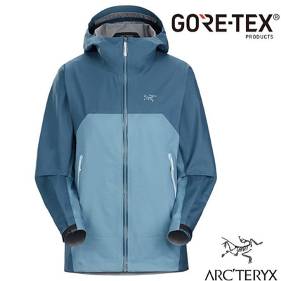 加拿大 ARCTERYX 始祖鳥 女款 Beta Gore-Tex 防風防水透氣連帽外套.風雨衣_寧靜綠/快樂藍
