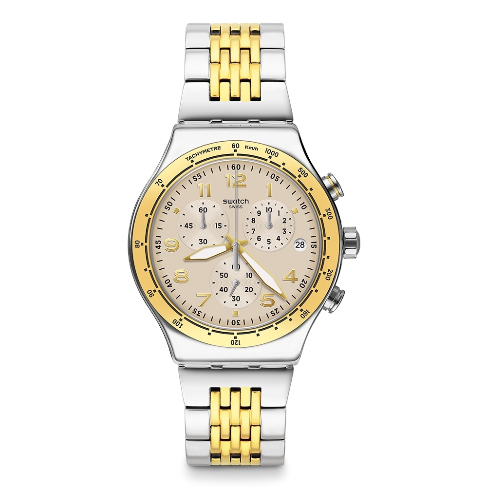 Swatch 金屬系列手錶 CASUAL CHIC 自在優雅計時腕錶-43mm