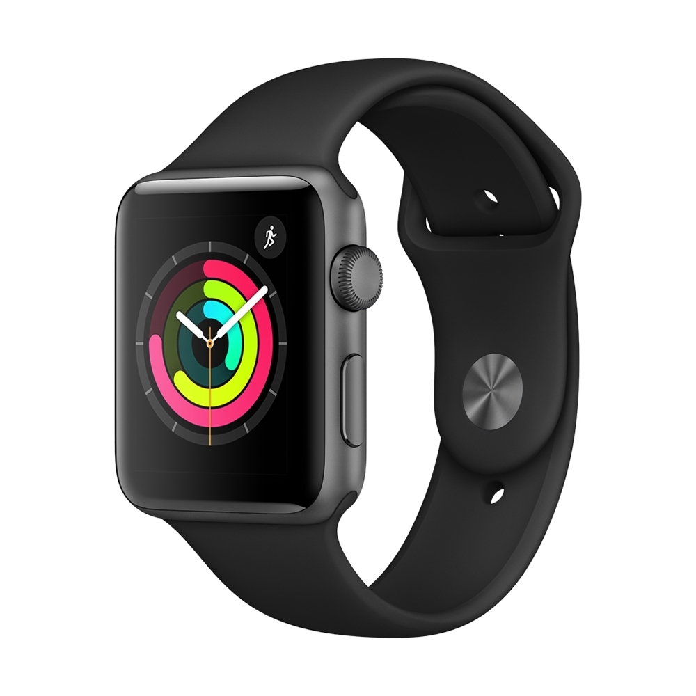 Apple Watch Series 3 GPS 42mm太空色鋁金屬錶殼+黑色運動錶帶| 其他