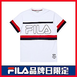 FILA 男圓領T恤-白色 1TEU-1444-WT