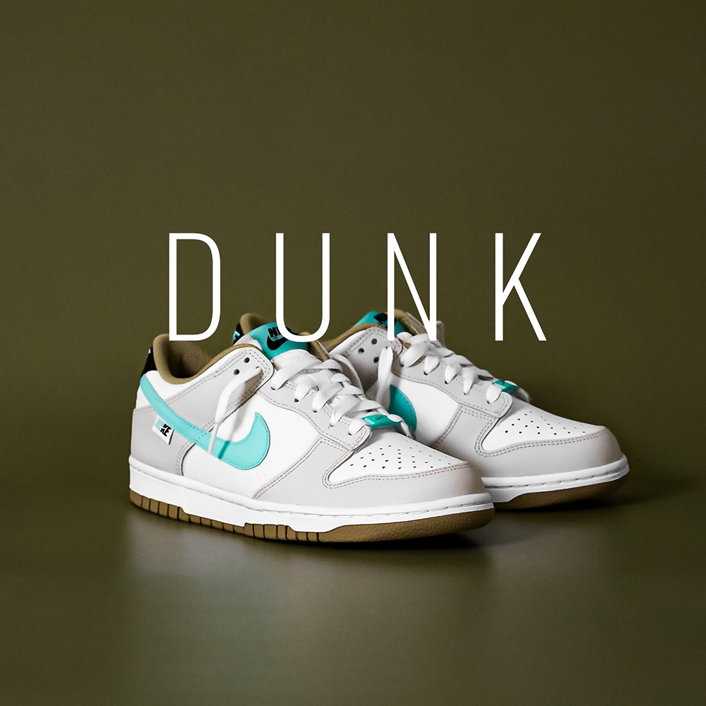 Nike 休閒鞋Dunk Low GS 童鞋大童女鞋灰薄荷綠Tan Mint 皮革經典