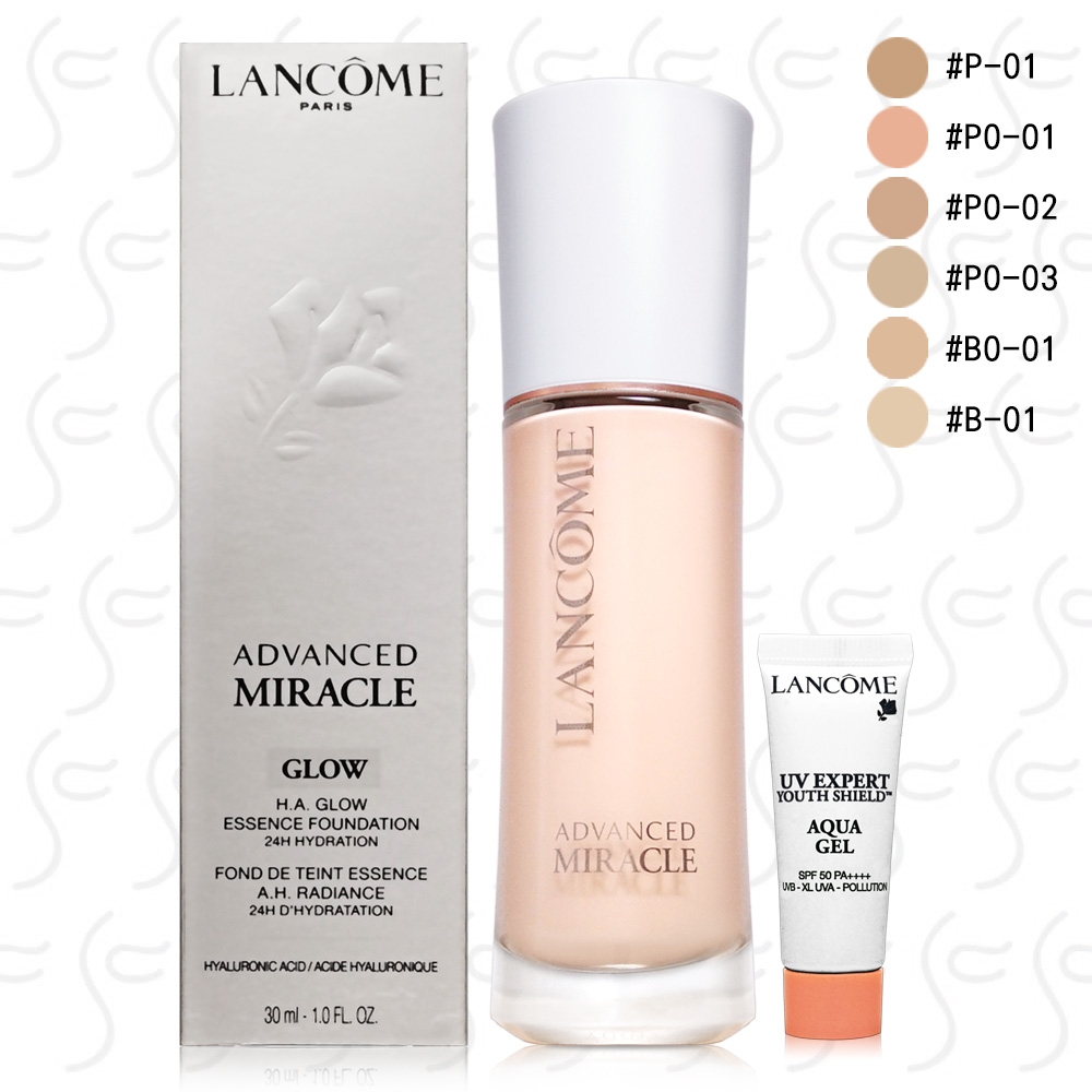 LANCOME蘭蔻 超極光奇蹟精華水粉底30ml+超輕盈UV水凝露10ml