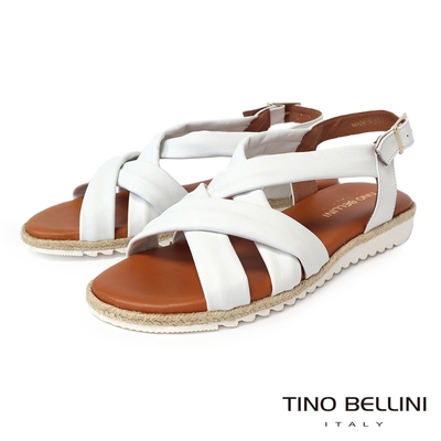 Tino Bellini 西班牙進口羊皮編織涼鞋FSJT012(白色)