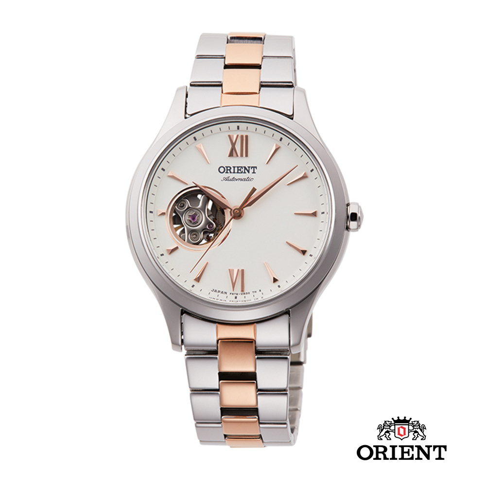 ORIENT 東方錶 ELEGANT系列 優雅小鏤空機械錶 鋼帶款 玫瑰金 36mm