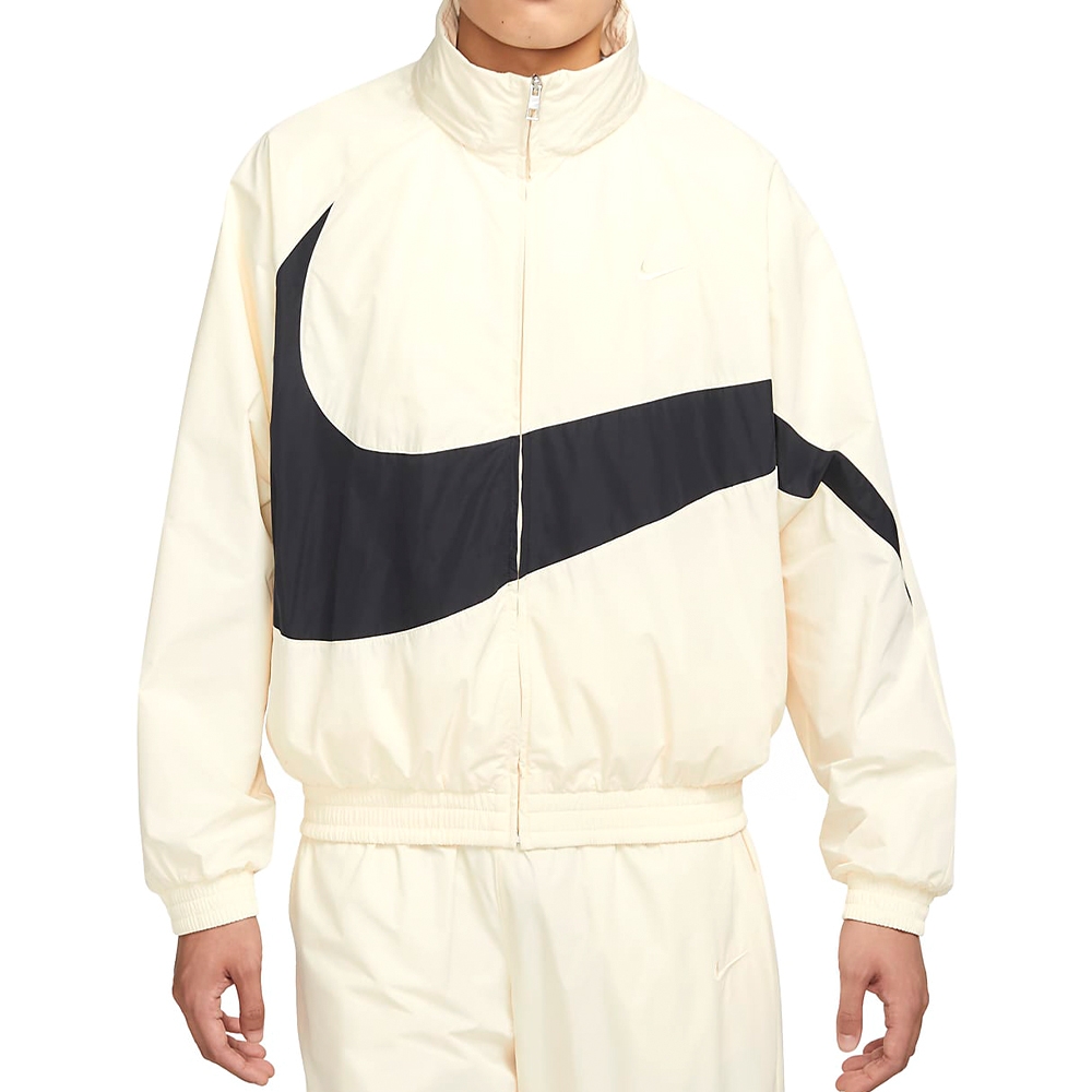 Nike AS M NK Swoosh WVN JKT 男淡黃色大勾立領運動防潑水外套FB7878