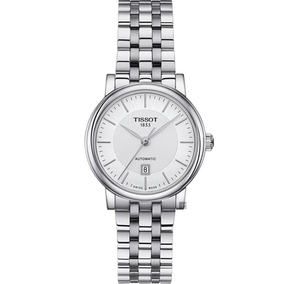 TISSOT 天梭 官方授權 Carson 經典機械女錶 送禮首選-30mm T1222071103100