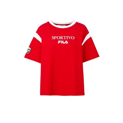 FILA #奧運系列 女短袖圓領T恤-紅色 5TEY-1506-RD