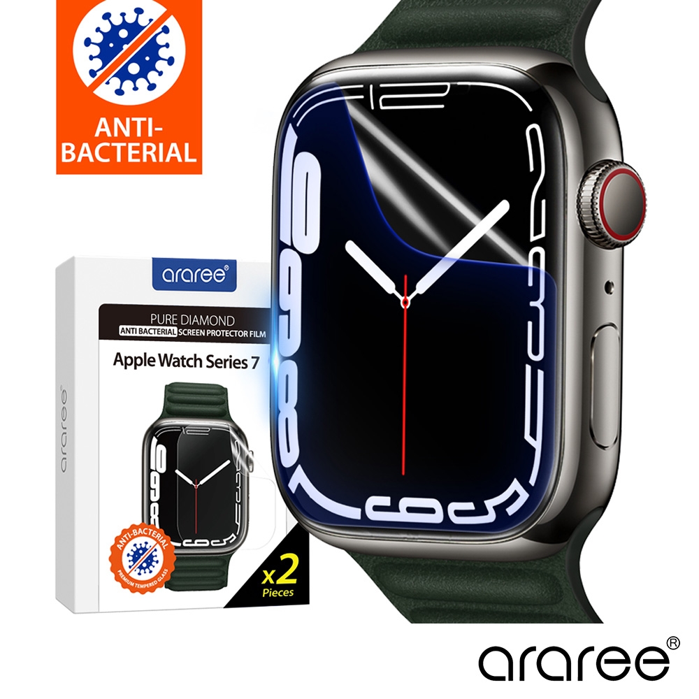 Araree Apple Watch S9/8/7 41/45mm 抗刮螢幕保護貼(2片裝)