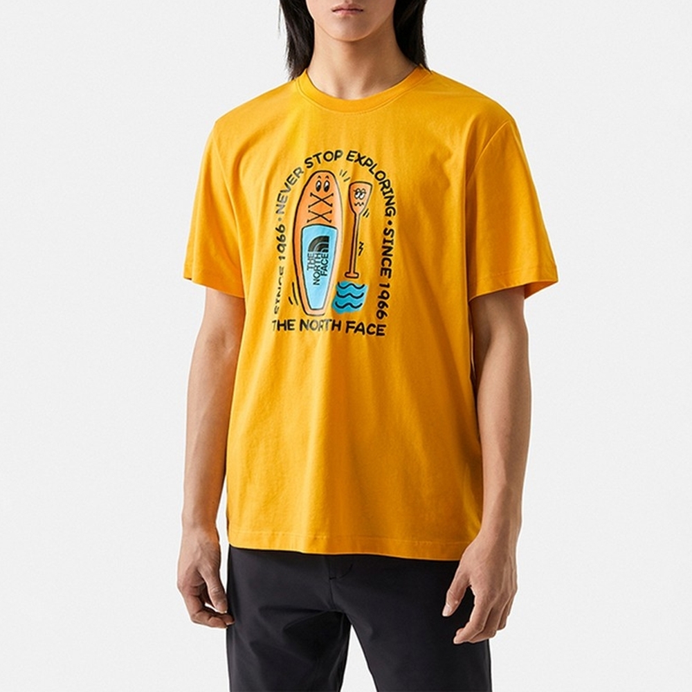 The North Face 北臉 上衣 男款 短袖 運動 U FOUNDATION WATER S/S TEE 黃色 NF0A7WF956P