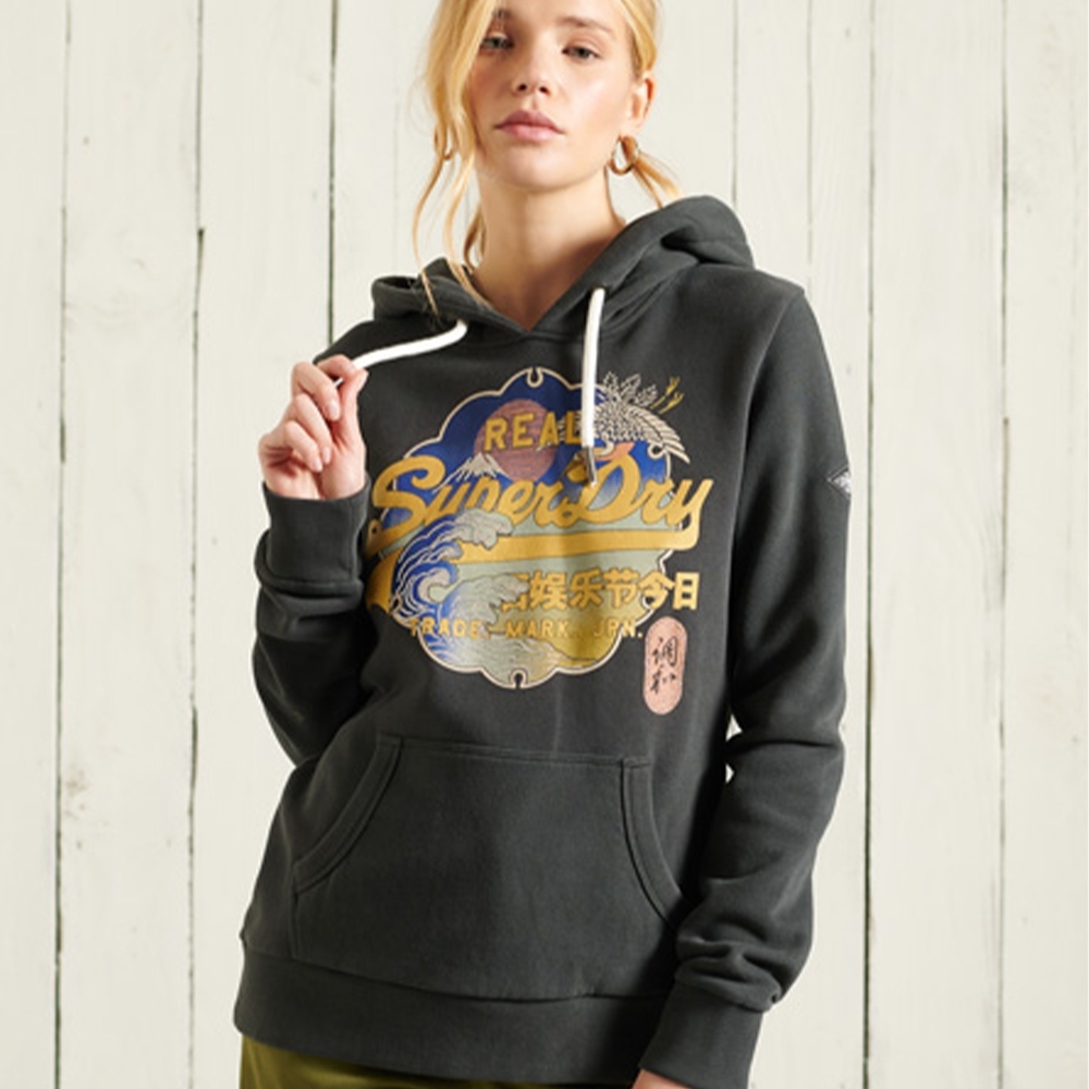 SUPERDRY 女裝 帽T VL ITAGO 黑