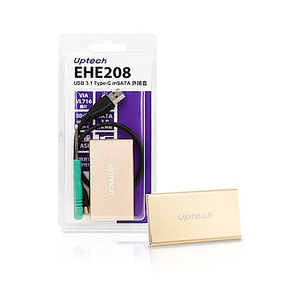 Uptech EHE208 USB 3.1 Type-C mSATA外接盒