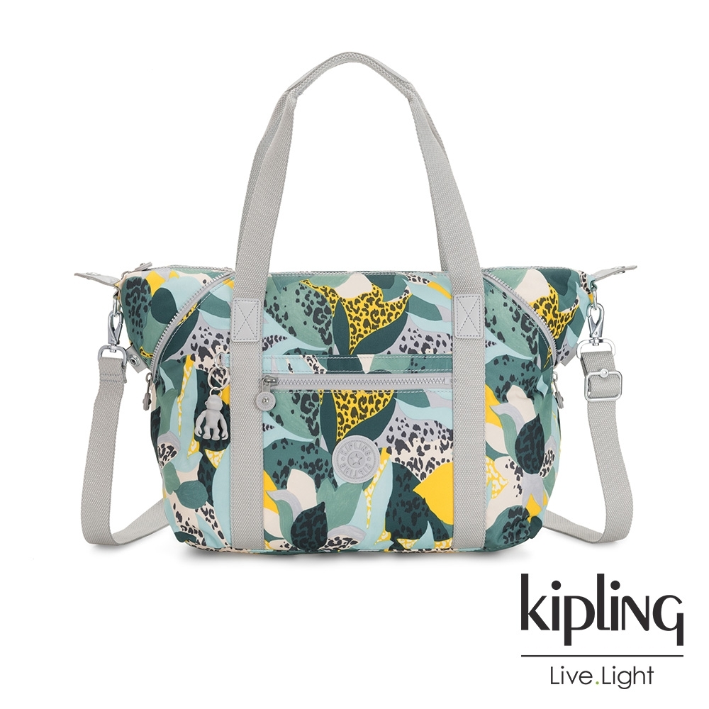 Kipling 叢林展葉綠手提側背包-ART
