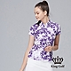 【KING GOLF】女款植物剪影暈染印圖造型POLO衫/高爾夫球衫-紫色 product thumbnail 1