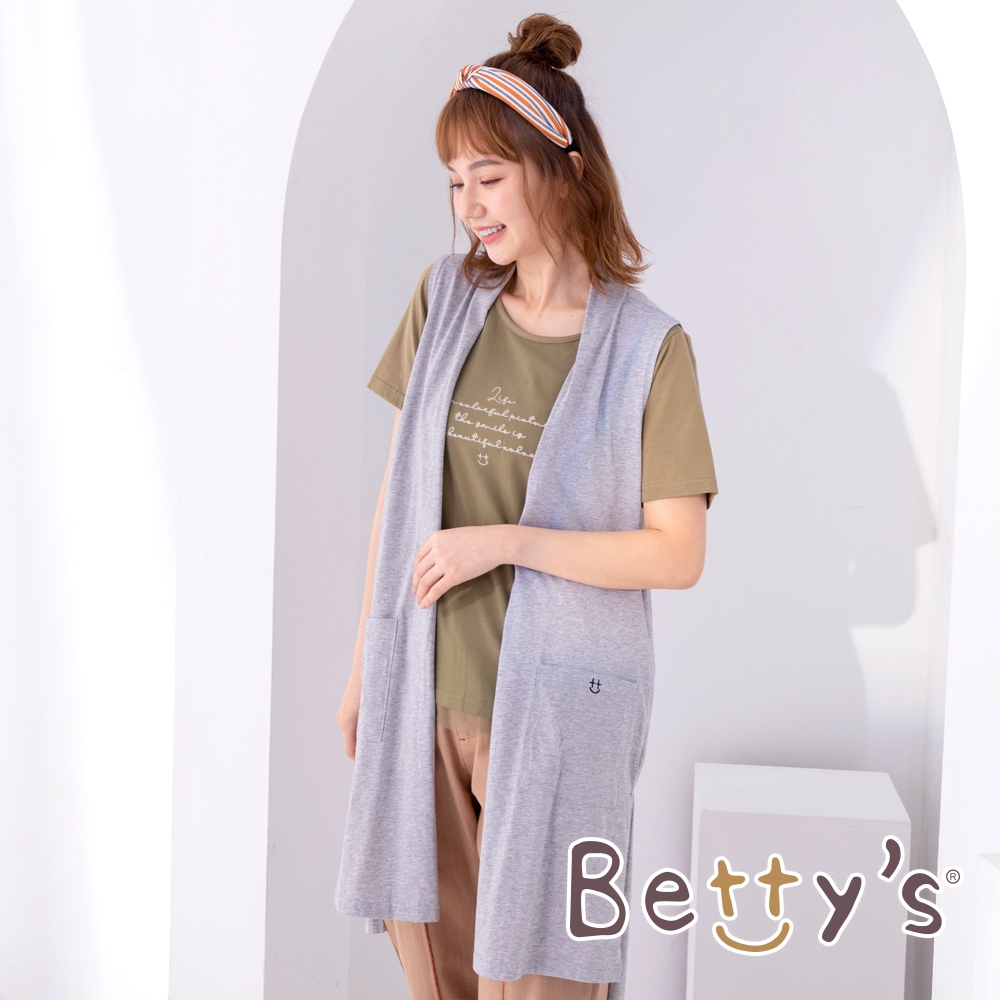 betty’s貝蒂思　2件式長版外衫+短袖上衣(灰綠)