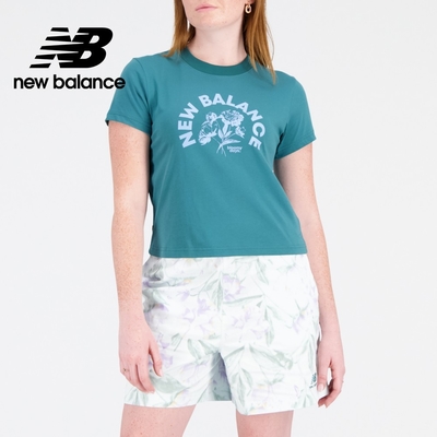[New Balance]短版短袖上衣_女性_綠色_WT31554VDA