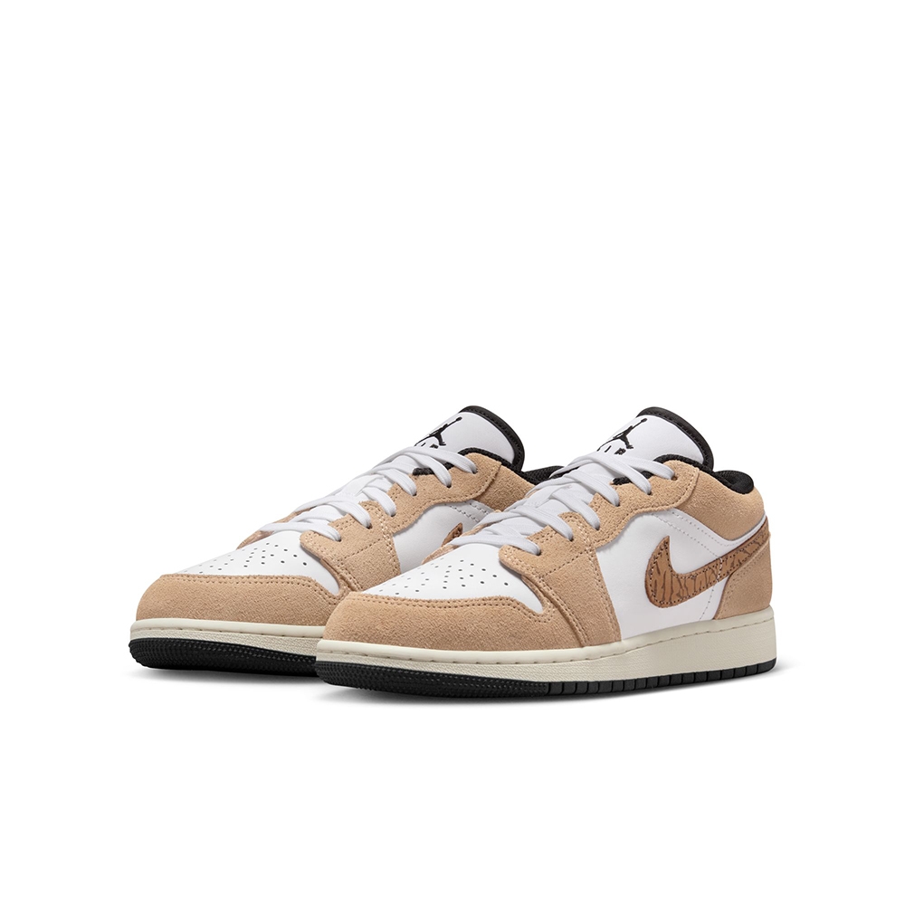 NIKE 休閒鞋 女鞋 大童 運動鞋 AIR JORDAN 1 LOW SE GS 棕白 DZ5368-201