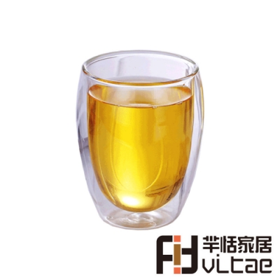 Fit Vitae羋恬家居 雙層隔熱咖啡玻璃杯280ml(4入組)