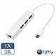 【UniSync】Type-C轉RJ45/3埠USB Hub高速擴充轉接器 白 product thumbnail 1