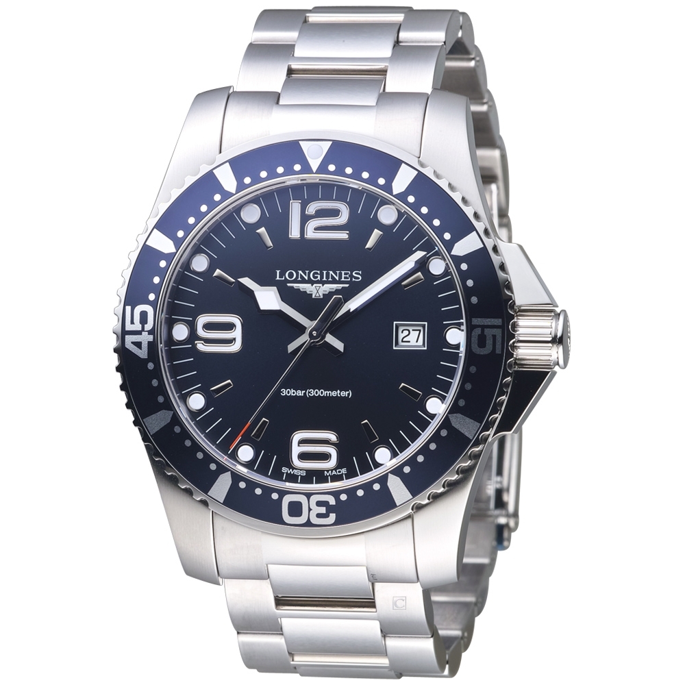 LONGINES Hydro Conquest系列時尚潛水腕錶 (L38404966)-藍
