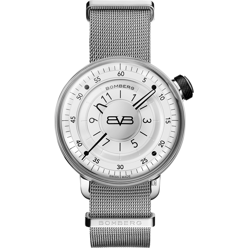 BOMBERG 炸彈錶 BB-01 米蘭帶手錶-銀白/43mm