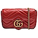 GUCCI GG matelasse仿舊LOGO牛皮山字紋暗釦肩/斜背包(迷你-芙蓉紅) product thumbnail 1