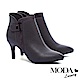 短靴 MODA Luxury 自信態度異材質拼接設計尖頭短靴－灰 product thumbnail 1