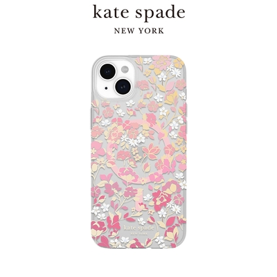 【kate spade】iPhone 15 Plus MagSafe 精品手機殼 桃花紛飛