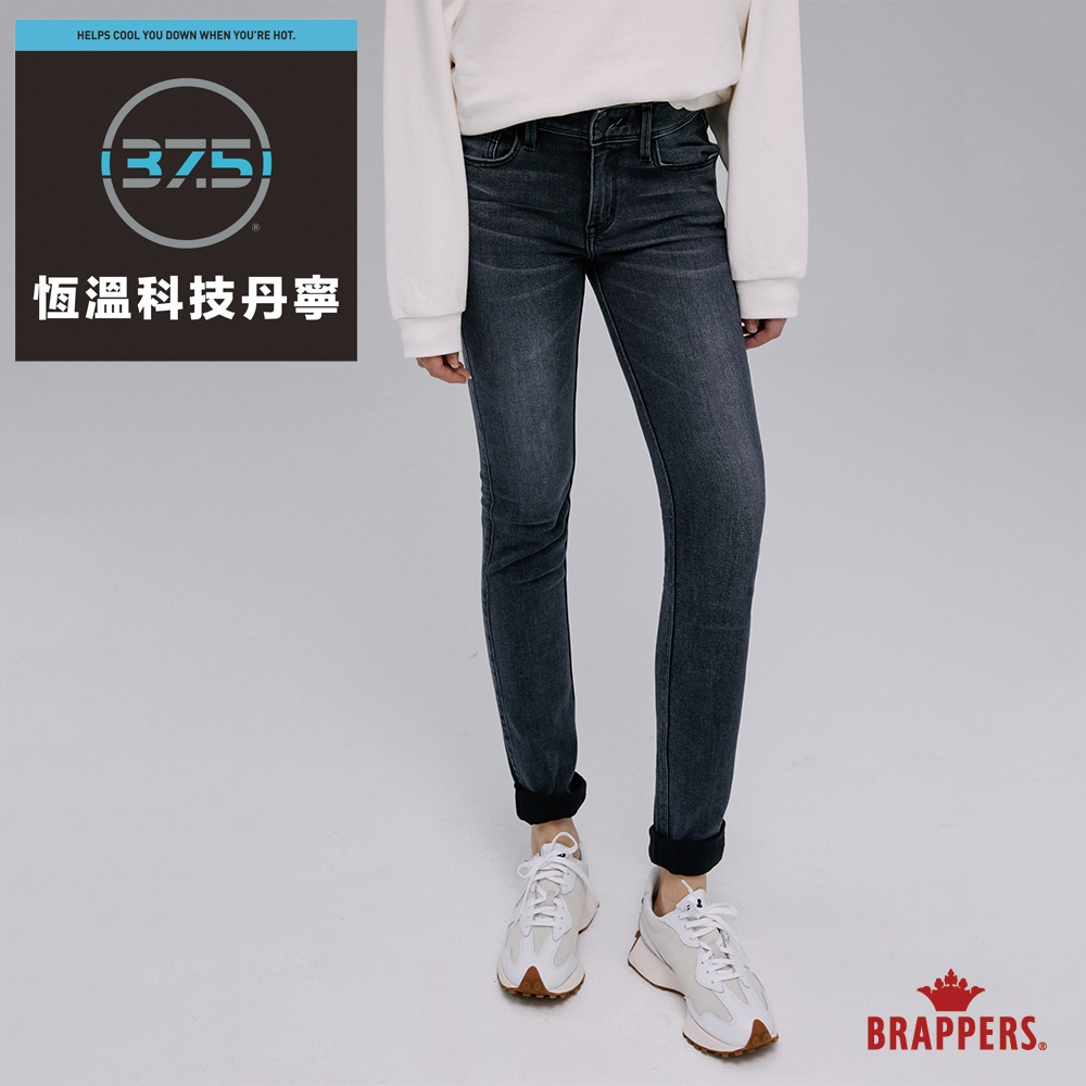 BRAPPERS 女款 新美腳 ROYAL系列-中腰彈性窄管褲-黑灰